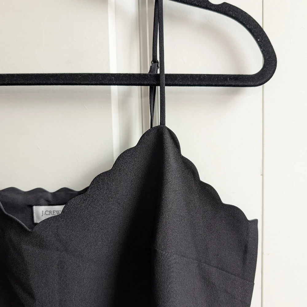 J. Crew Black Scalloped Tank Top - Picture 2 of 5